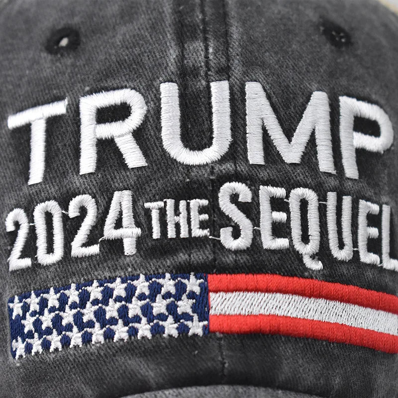 Embroidery Trump 2024 Trucker Hat Distressed Style - MAGA Mart