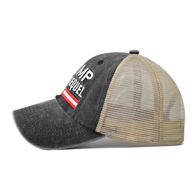 Embroidery Trump 2024 Trucker Hat Distressed Style - MAGA Mart