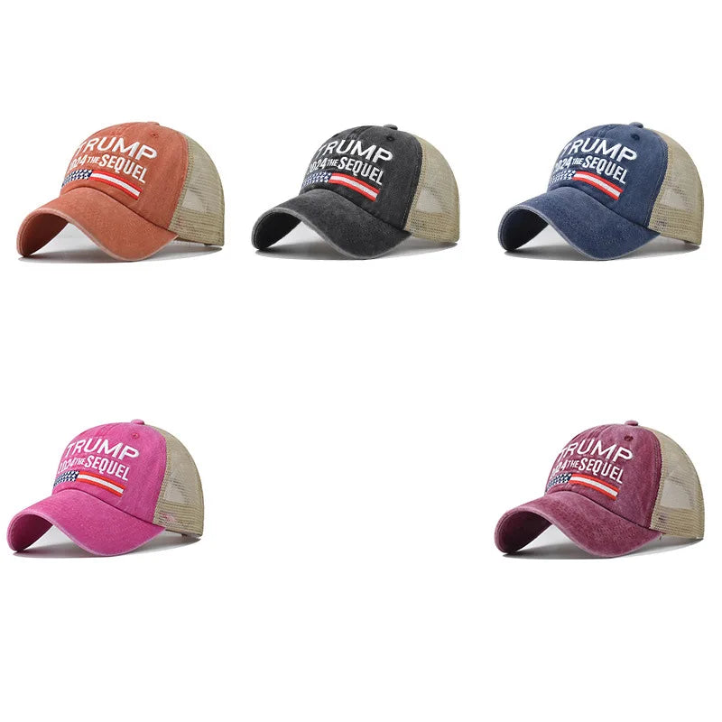 Embroidery Trump 2024 Trucker Hat Distressed Style - MAGA Mart