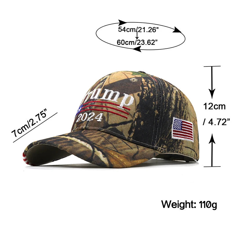 Embroidery Camouflage Donald Trump 2024 Hat Cotton - MAGA Mart