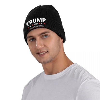 Trump 2024 Take America Back Hats Autumn Winter Beanie Fashion Caps Female Male Acrylic Knitted Caps - MAGA Mart