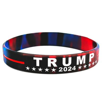 Trump 2024 Campaign Bracelet With Silicone Material Election Merchandise Adult Size Packaged Inspirational Wristbands Voter Gift - MAGA Mart