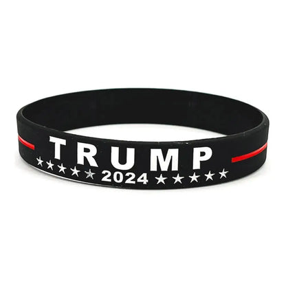 Trump 2024 Campaign Bracelet With Silicone Material Election Voter Gift Wristbands Adult Inspirational Merchandise Size Pac D4P6 - MAGA Mart