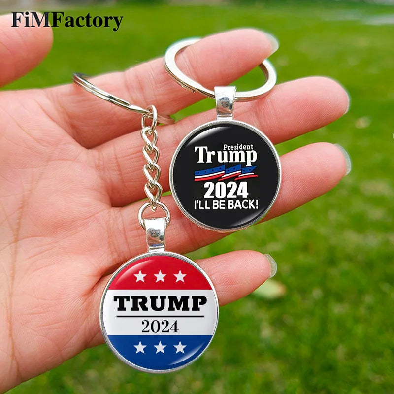 Trump 2024 Flag Keychain Keep America Great Donald For President USA Metal Pendant Key Ring for Fans Gift Jewelry - MAGA Mart