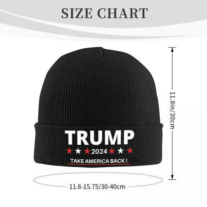 Trump 2024 Take America Back Hats Autumn Winter Beanie Fashion Caps Female Male Acrylic Knitted Caps - MAGA Mart