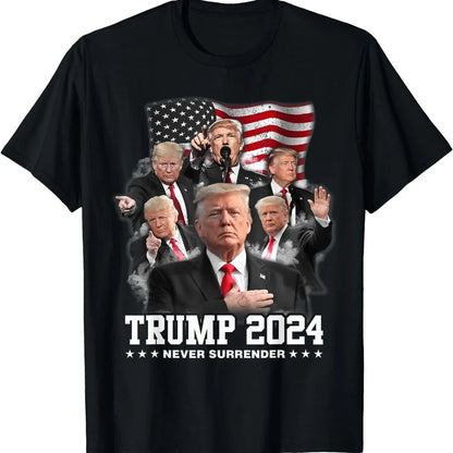 Never Surrender | Graphic Trump Tee - MAGA Mart