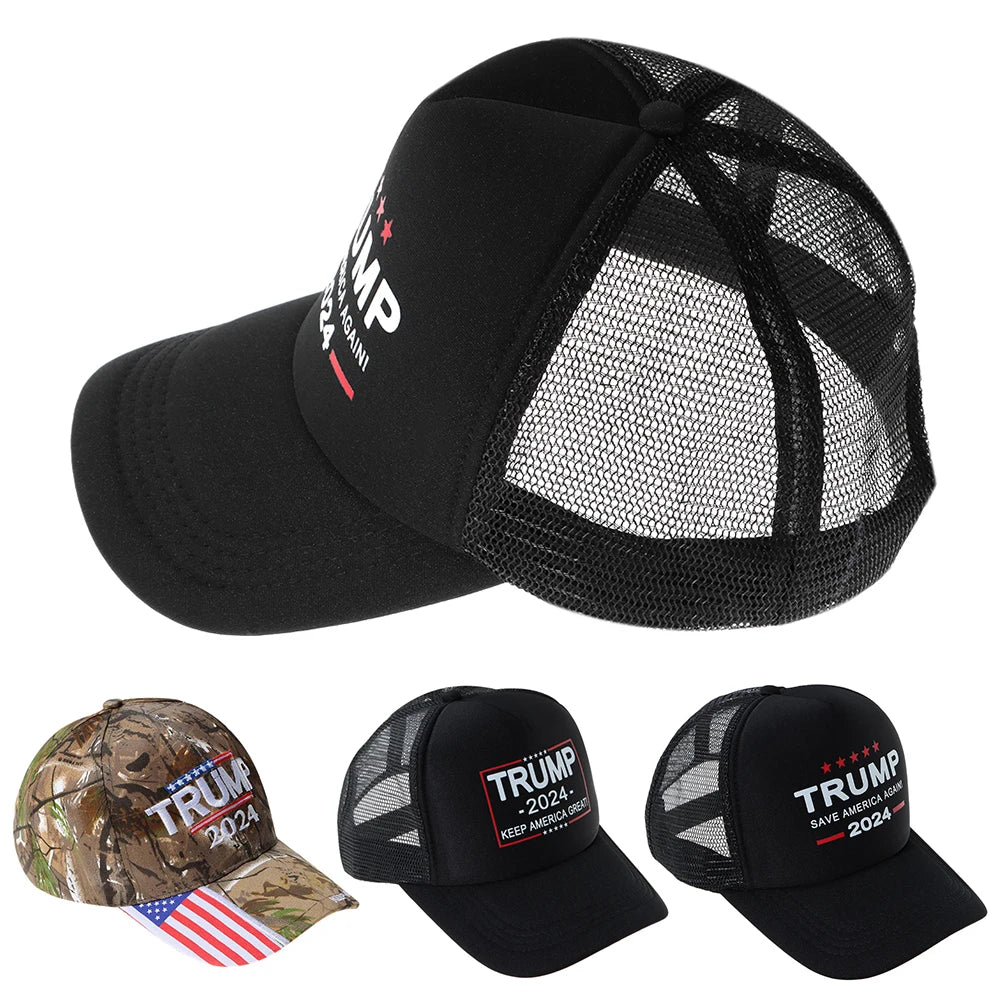 Trump 2024 US Flag Baseball Cap Trump Cotton Sunscreen Hats Adjustable Camo Trump Supporters Cap Trump Supporters Hat - MAGA Mart