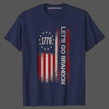 Lets Go Brandon USA Flag T-Shirt - MAGA Mart