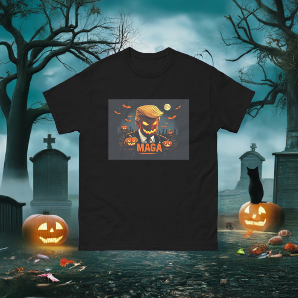 Dark Pumpkin MAGA T-Shirt – Spooktacularly Stylish!