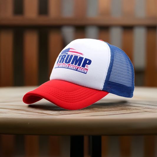 Red White and Blue Trump Trucker Hat MAGA | Snapback MAGA Mart