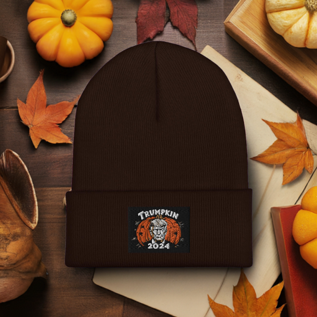 Trumpkin 2024 Cuffed Beanie – Stay Cozy, Stay Spooky!