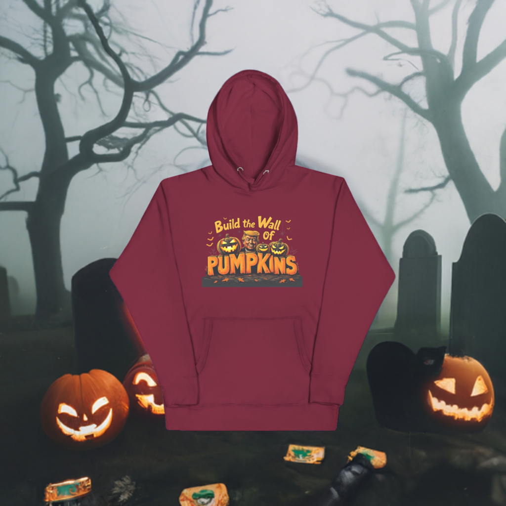 Build a Wall of Pumpkins Oversized Hoodie – Cozy, Comfy, & Creepy!