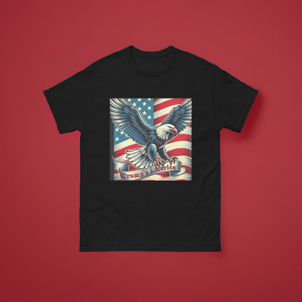 "Trump's America" Graphic Tee – Eagle & American Flag Edition