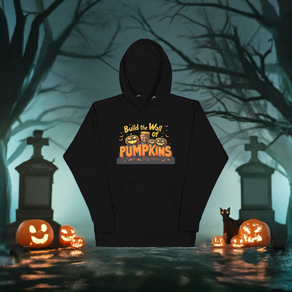 Build a Wall of Pumpkins Oversized Hoodie – Cozy, Comfy, & Creepy!