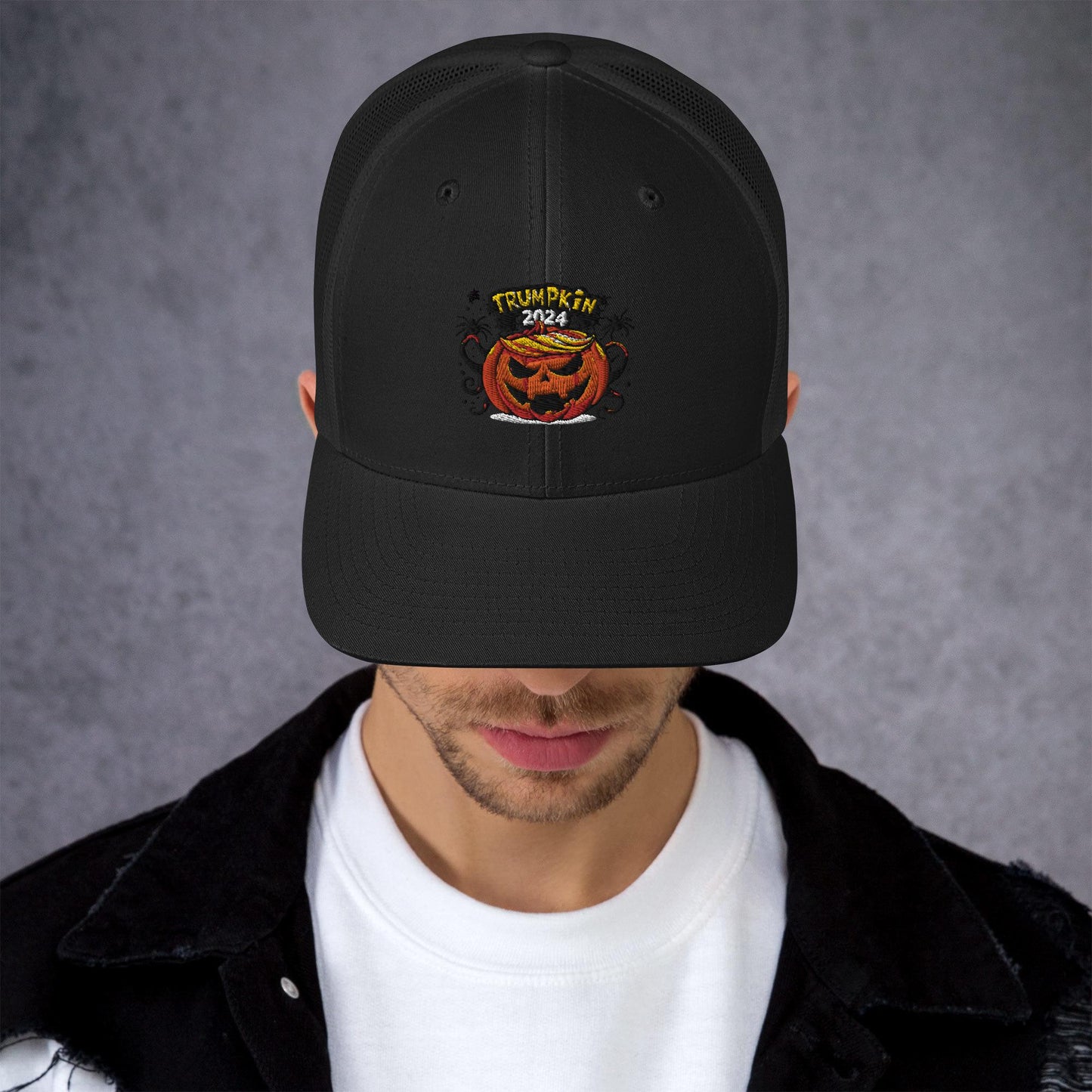 Trumpkin 2024 Trucker Hat – Haul in Some Halloween Spirit!