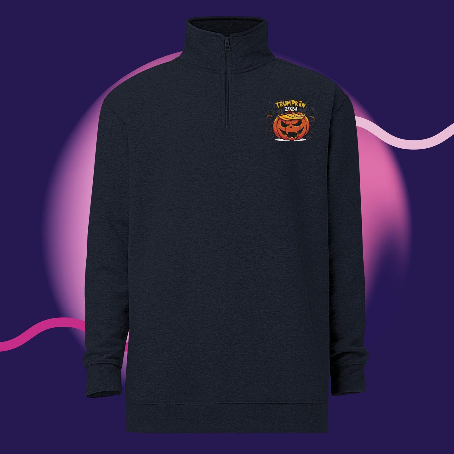 Trumpkin 2024 Fleece Quarter-Zip – Cozy Up to Spooky Season!