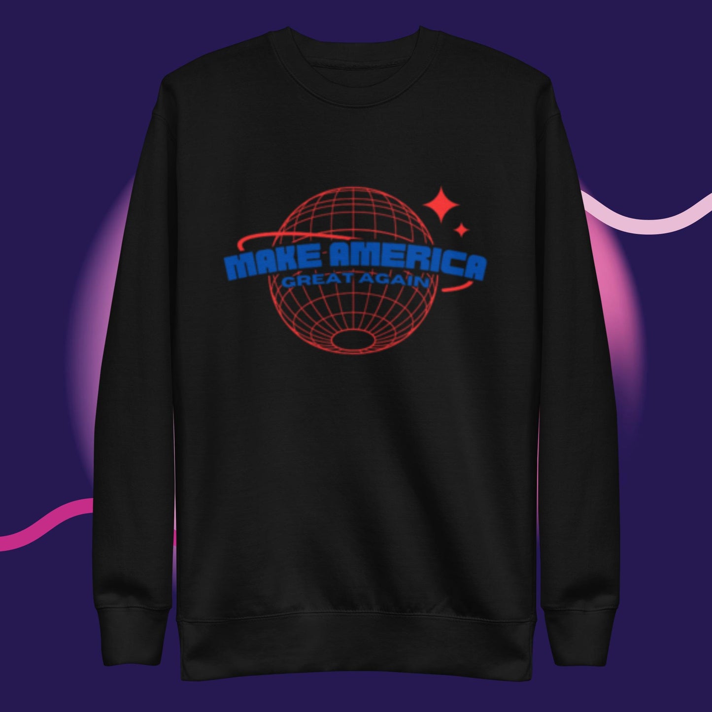 Retro-Themed Unisex MAGA Space Premium Sweatshirt – Vintage Cosmic Style