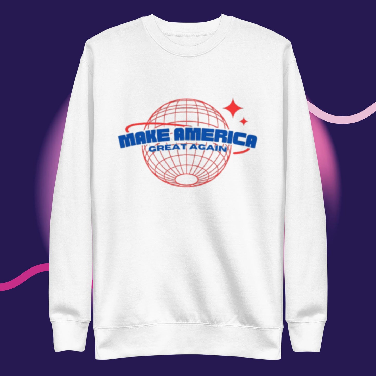 Retro-Themed Unisex MAGA Space Premium Sweatshirt – Vintage Cosmic Style